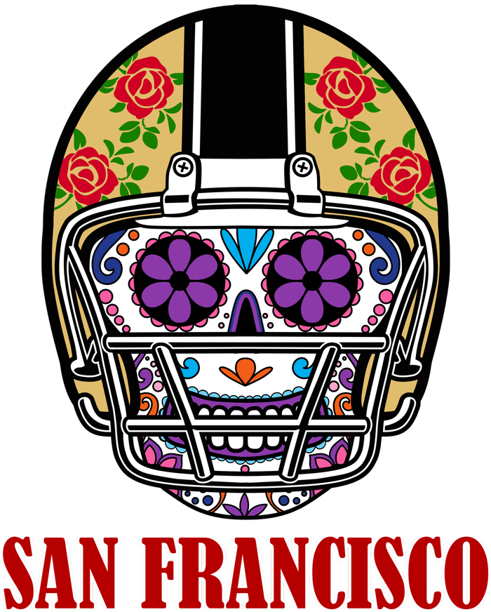 San Francisco Sugar Skull Football Fan T-Shirt