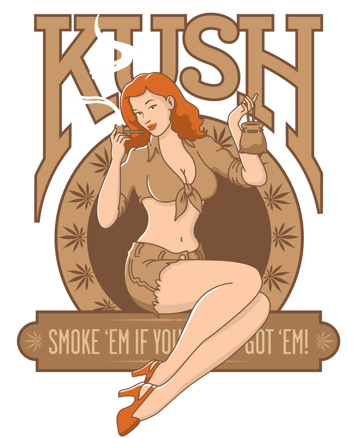 Sexy Lady Kush Smoke Marijuana T-Shirt