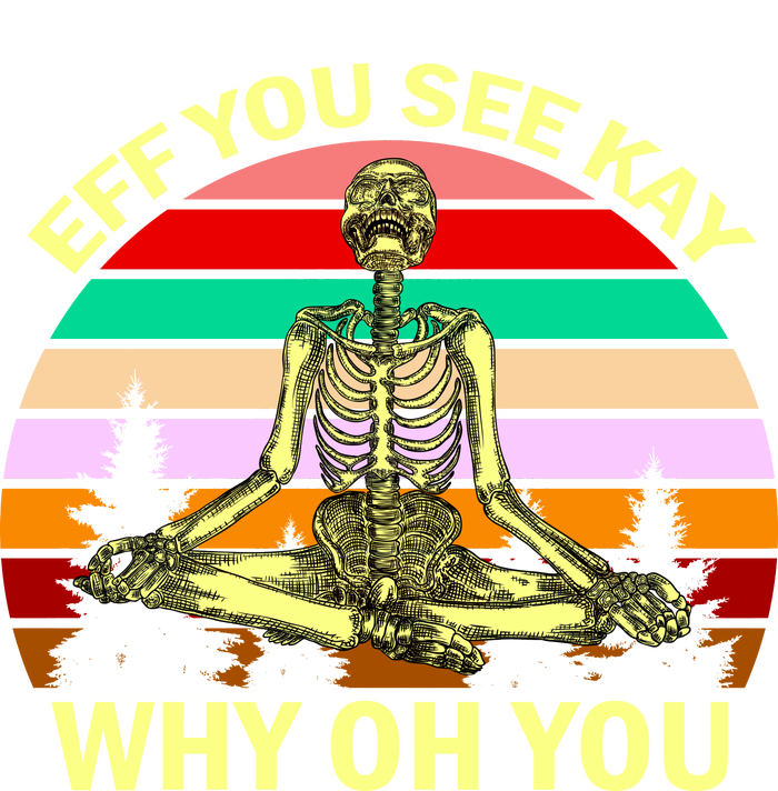 Zen Meditating Skeleton Eff You See Kay Kids Long Sleeve Shirt