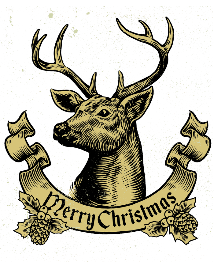 Merry Christmas Deer Cooling Performance Long Sleeve Crew