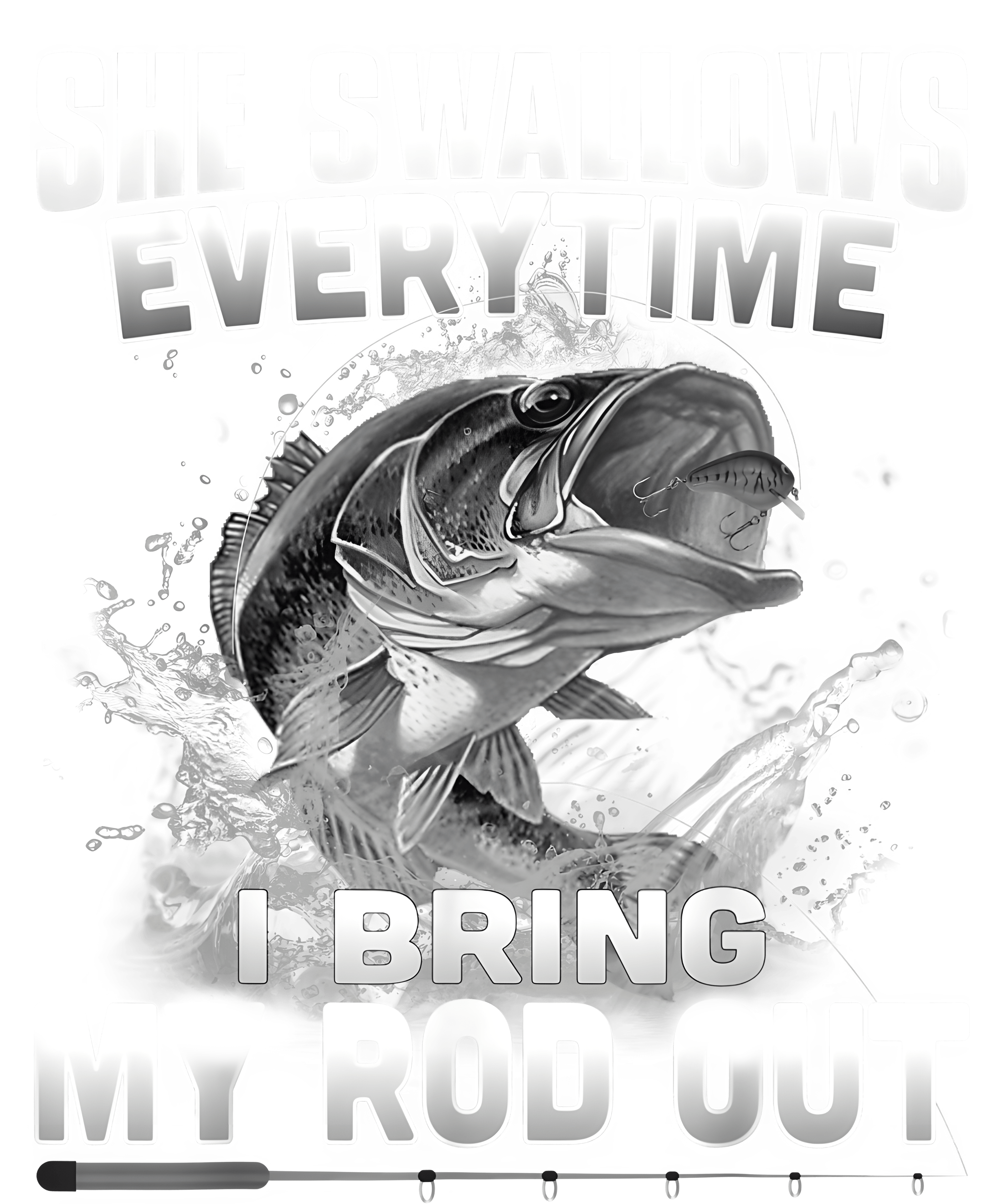 She Swallows Everytime I Bring My Rod Out Funny Fishing Women's Racerback Tank