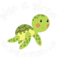 Skip A Straw Save A Turtle Bumper Sticker