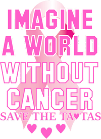 Imagine A World Without Cancer Save The Tatas Tall T-Shirt