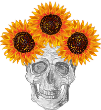 Sunflower Skull Baby Bodysuit