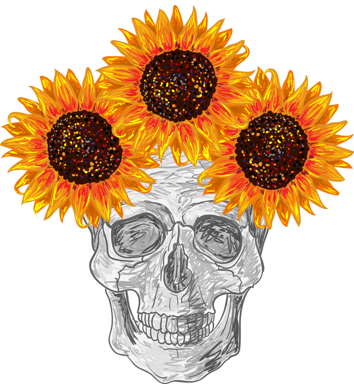 Sunflower Skull Baby Bodysuit