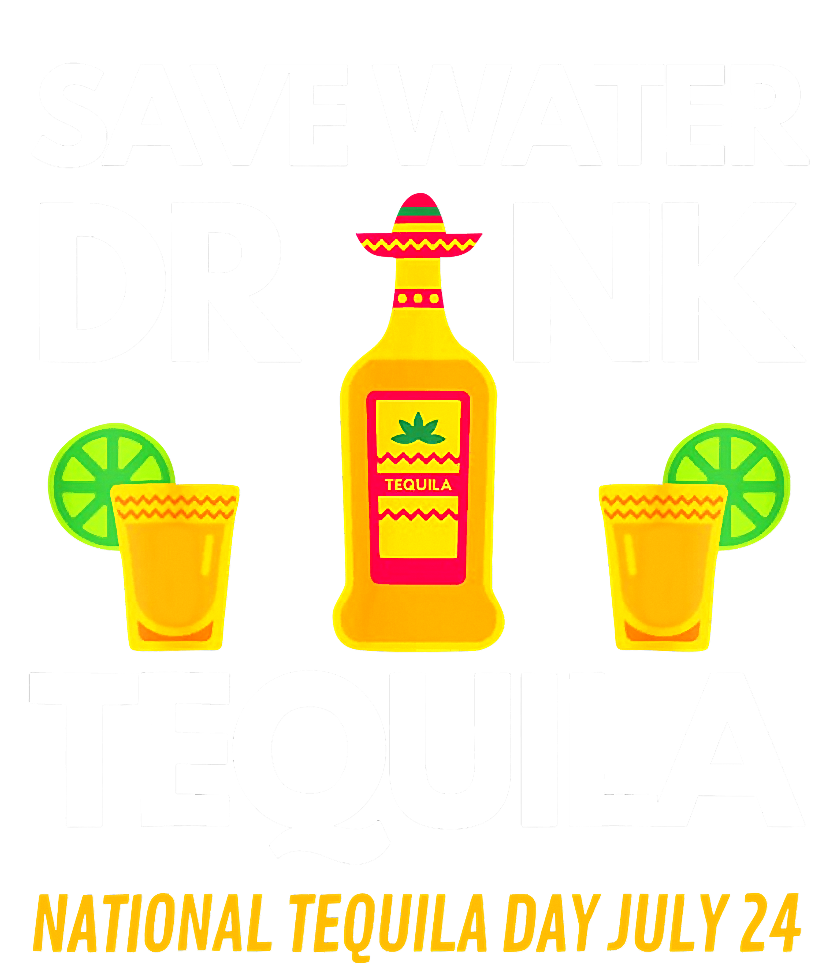 Save Water Drink Tequila National Funny Tequila Day Kids T-Shirt