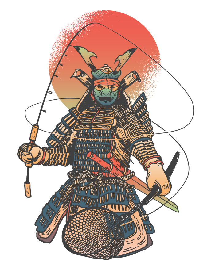 Samurai Warrior Fishing Long Sleeve Shirt