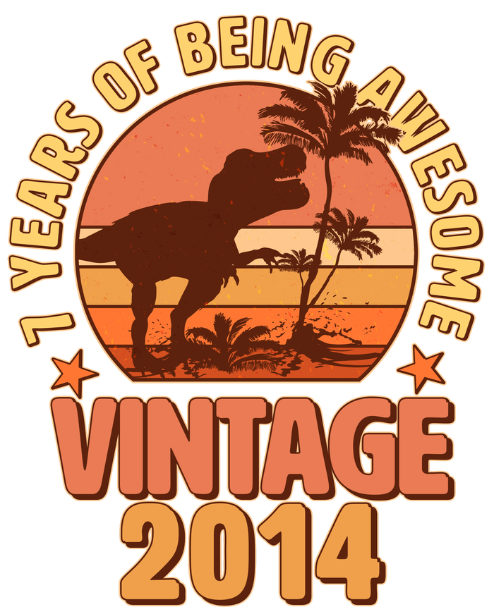 7 Years of Being Awesome Vintage 2014 Birthday T-Rex Women's T-Shirt