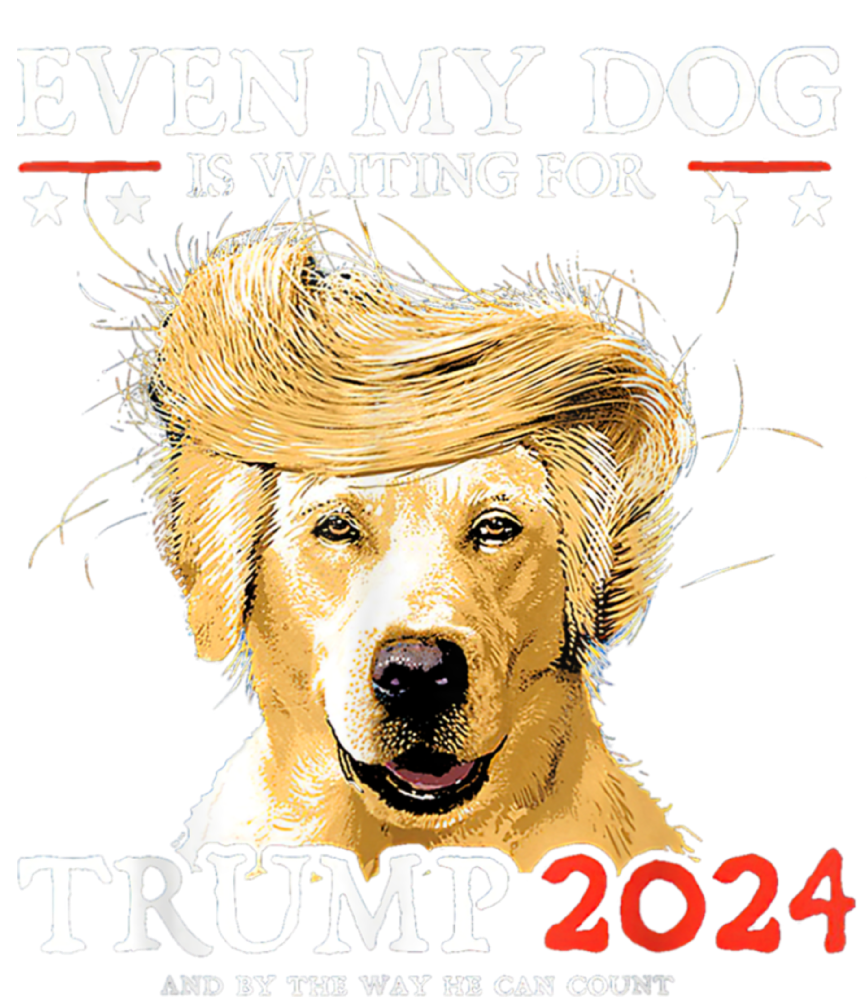 Trump 2024 Even My Dog Is Waiting For Trump 2024 Drawstring Bag