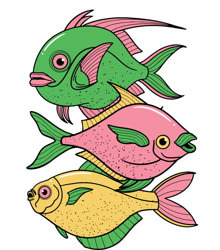 Three Colorful Fishes T-Shirt