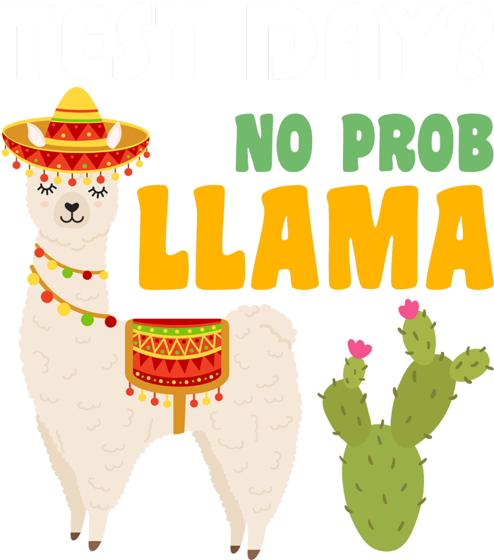 Test Day? No Prob Llama Cactus PosiCharge RacerMesh Polo