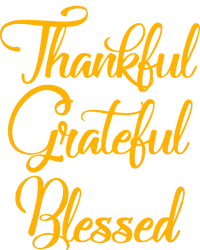 Thankful Grateful Blessed Gold Thanksgiving Logo T-Shirt