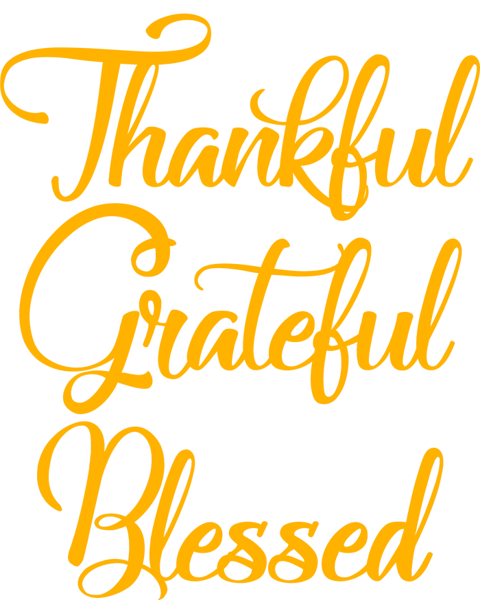 Thankful Grateful Blessed Gold Thanksgiving Logo T-Shirt