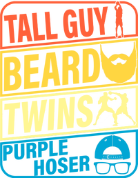 Tall Guy Beard Twins Purple Hoser Funny Baby Bodysuit