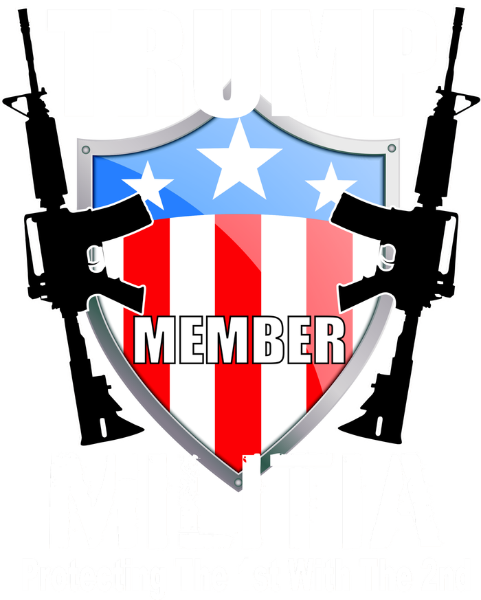 Trump Militia Protecting The 1st With 2nd V-Neck T-Shirt