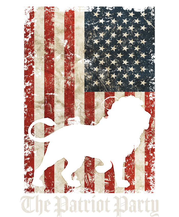 The Patriot Party Lion Distressed Flag Women's V-Neck T-Shirt