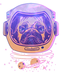 Trippy Space Colors Astronaut Pug Dog Silk Touch Performance Long Sleeve Polo