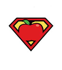 Teaching Is My Superpower Apple Crest Baby Bodysuit