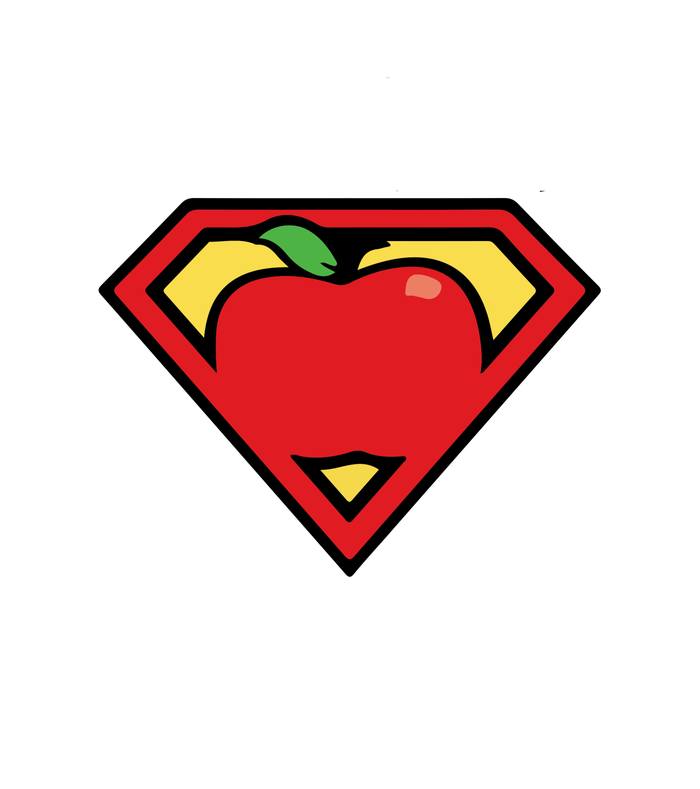 Teaching Is My Superpower Apple Crest Baby Bodysuit