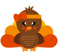 Cute Thanksgiving Little Turkey Girl Canvas