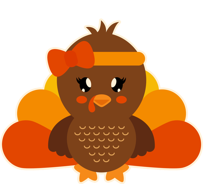 Cute Thanksgiving Little Turkey Girl Canvas