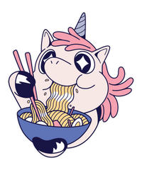 Unicorn Eating Ramen Noodles Toddler T-Shirt