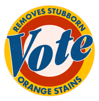 Funny VOTE Removes Stubborn Orange Stains Coaster