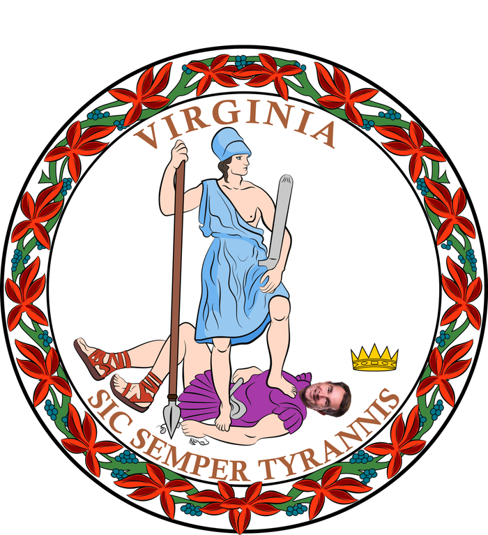 Virginia Sic Semper Tyrannis With Governor Northam Tall T-Shirt