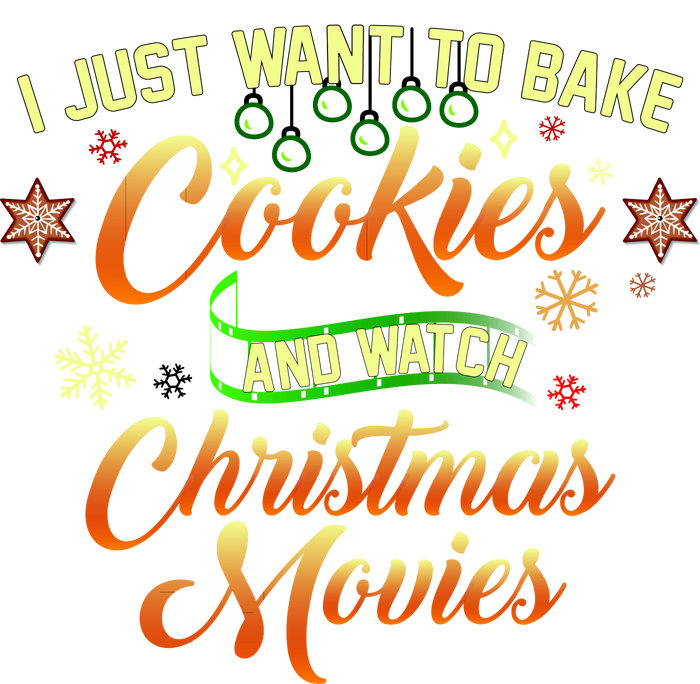 I Just Want To Bake Cookies And Watch Christmas Movies Full-Length Apron With Pockets