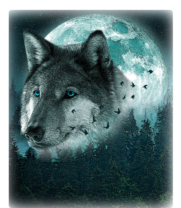 Wolf Moon Forest Wilderness  Grommeted Golf Towel