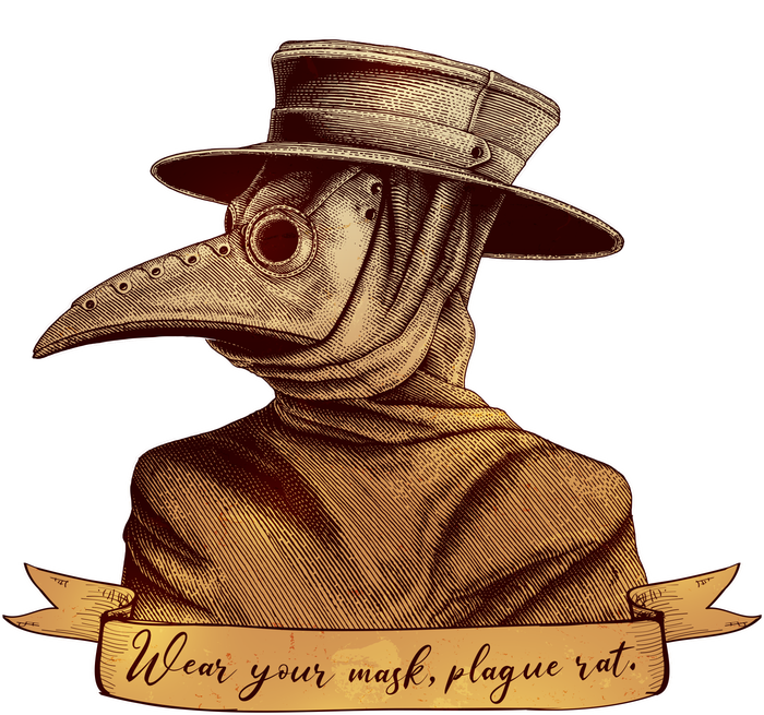 Vintage Plague Doctor Wear Your Mask Plague Rat T-Shirt