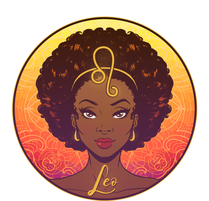 Zodiac Leo African American Black Woman Button