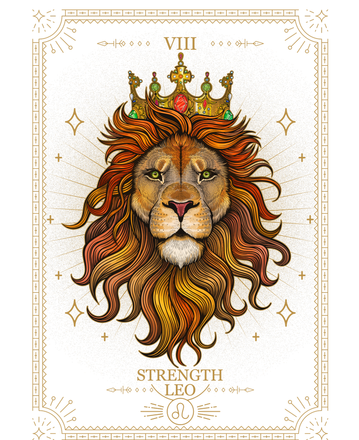 Zodiac Leo Lion Tarot Card VIII Strength T-Shirt