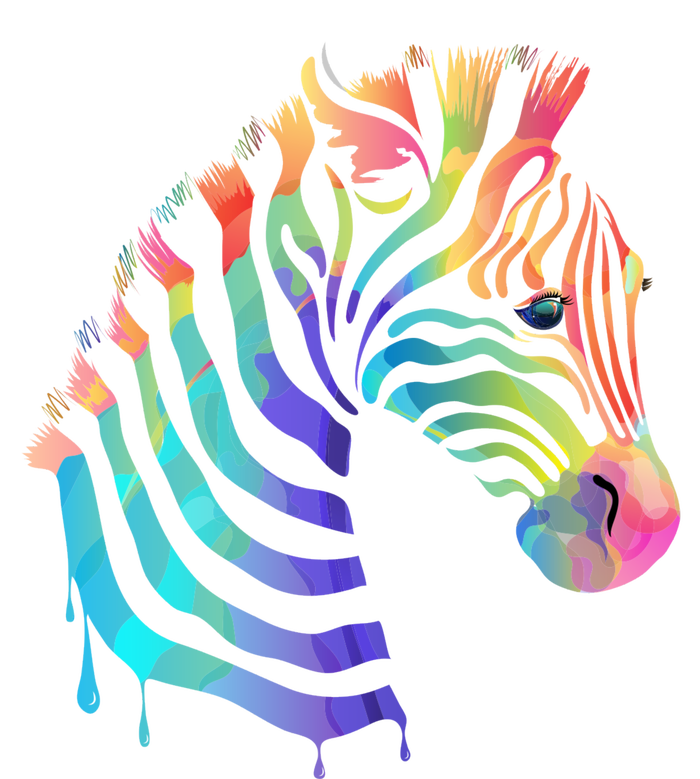 Zebra Neon Women's V-Neck T-Shirt