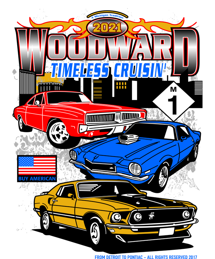 2021 Woodward Timeless Muscle Baseball Sleeve Shirt