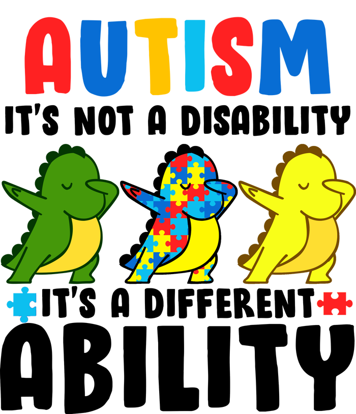 It's Not A Disability Ability Autism Dinosaur Dabbing Trucker Hat