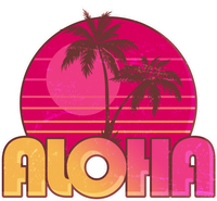 Retro Aloha Summer Fun Pink Logo T-Shirt