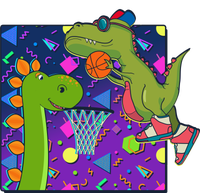 Retro 90's Basketball Dinosaurs T-Shirt