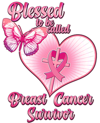 Blessed To Be Called Breast Cancer Survivor Pink Ribbon Cross Baseball Sleeve Shirt