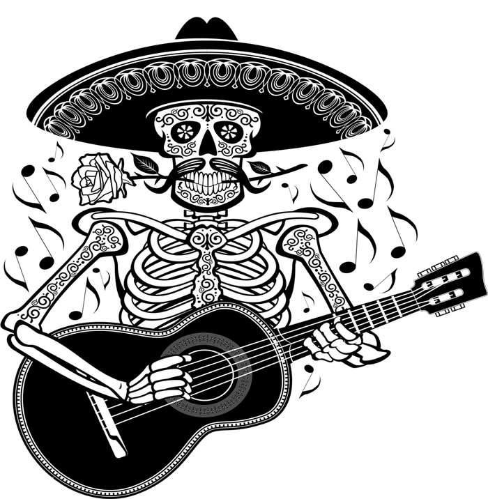 Cinco De Mayo Skeleton Playing the Guitar T-Shirt