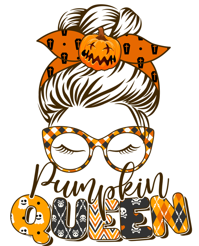 Cute Halloween Pumpkin Queen Autumn  V-Neck T-Shirt