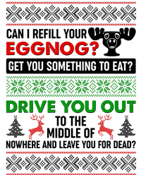 Funny Can I Refill Your Eggnog? Ugly Christmas Sweater Baseball Sleeve Shirt