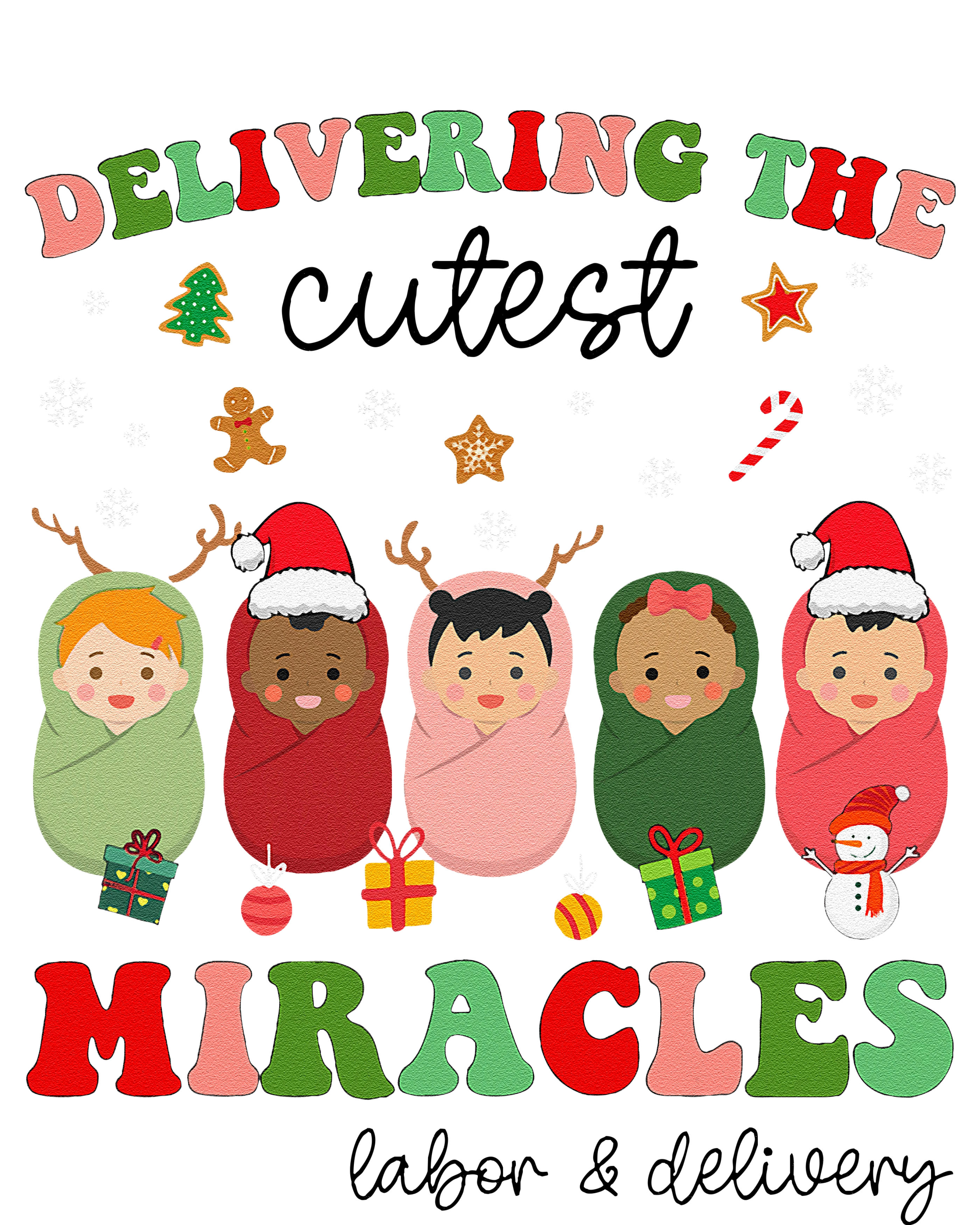 Delivering Cutest Miracles Labor & Delivery Nurse Christmas Sustainable Beanie