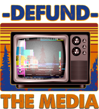 Retro Defund the Media Vintage TV Set Baseball Sleeve Shirt