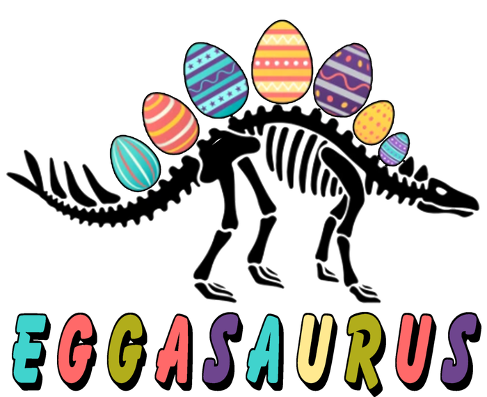 Eggasaurus Dino Stegosaurus Easter Egg Dinosaur Women's V-Neck T-Shirt