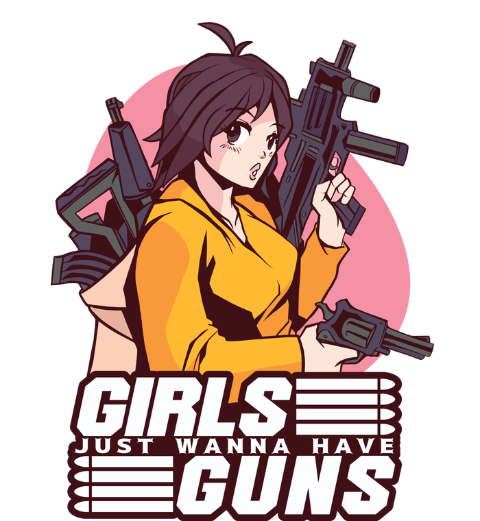 Girls Just Wanna Have Guns Anime 25L Jumbo Tote