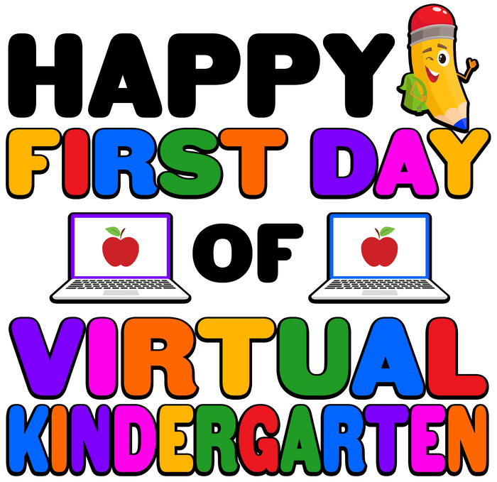 Cute Happy First Day Of Virtual Kindergarten Ceramic Tree Ornament