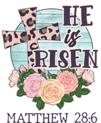 Vintage He is Risen Matthew 28:6 Floral Leopard Print Button