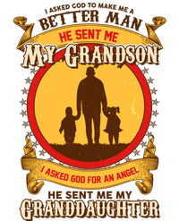 I Asked God to Make Me A Better Man Grandson Granddaughter Baseball Sleeve Shirt