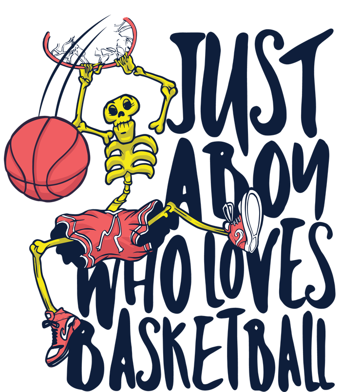 Just A Boy Who Loves Basketball Skeleton Women's T-Shirt